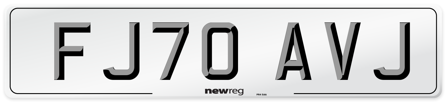 FJ70 AVJ Number Plate from New Reg